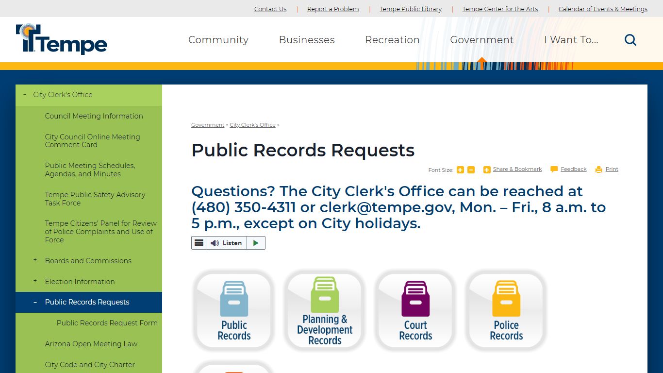 Public Records Requests | City of Tempe, AZ